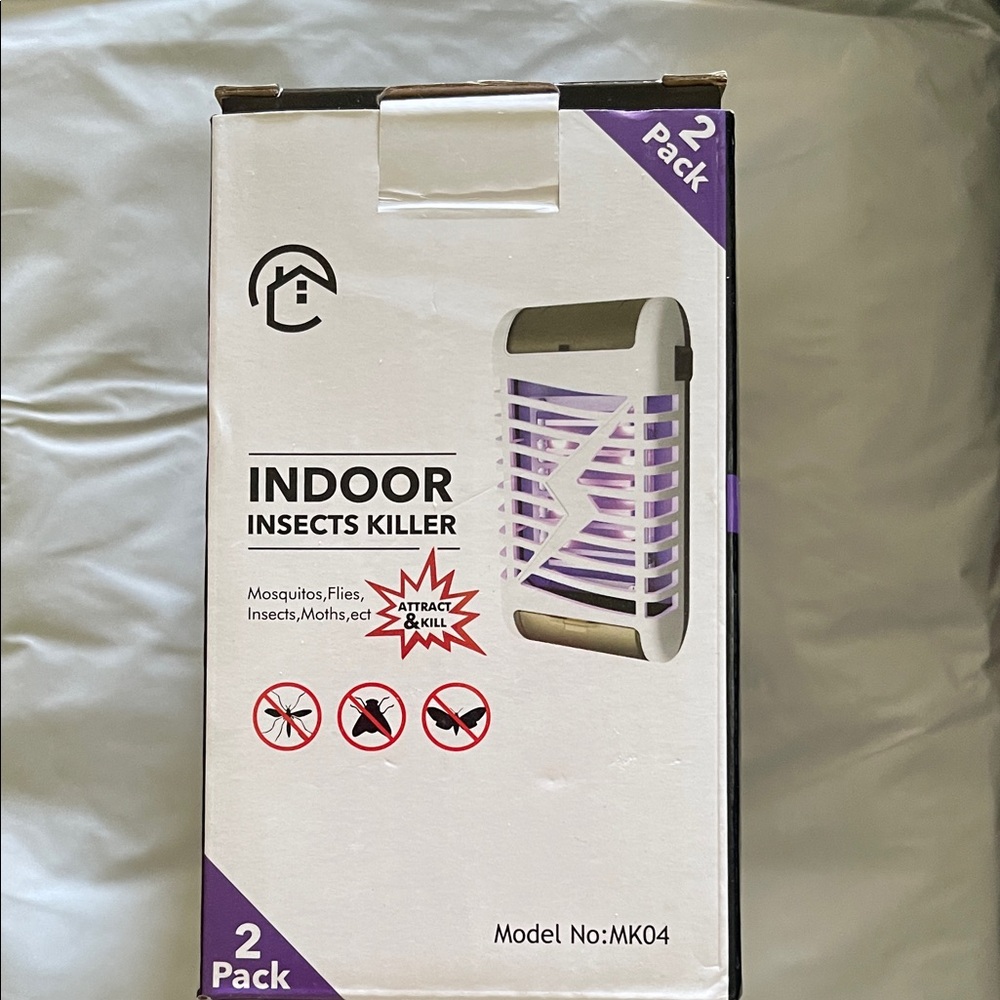 Indoor Insects Killer Electric Bug Zapper - White & Purple